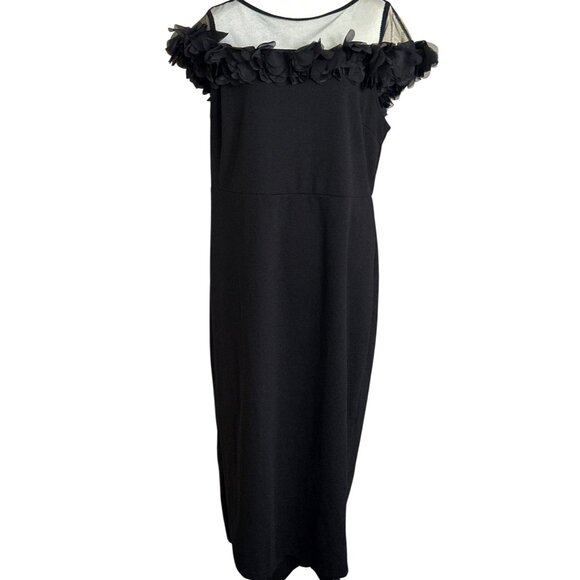 Timeless Shein Curve Formal Black Dress Plus 2X Petal Ruffle Romantic Cocktail - Picture 10 of 10